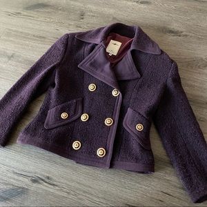 Vertigo Paris Dark Purple Tweed Jacket SZ Medium